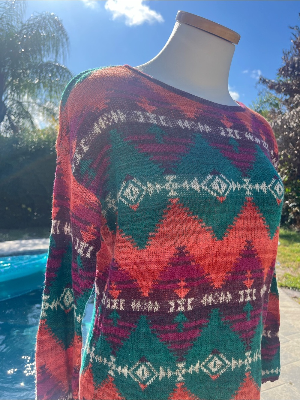 Vintage Denim & Supply Ralph Lauren Light Knit Sweater Southwestern Navajo